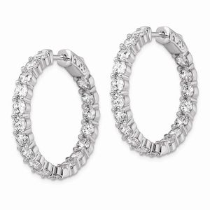 Inside Out Cubic Zirconia Sterling Silver Hoop Earrings - So much sparkle!